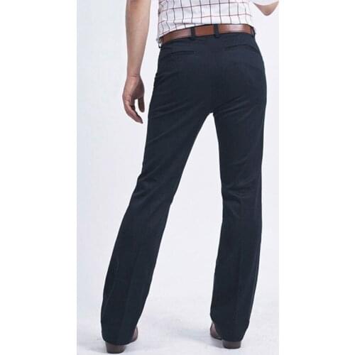 Mens trousers Color: Black Navy blue 2020 Mens Business Casual Flare Pants Slim-free trousers Mens Korean wide-leg pants