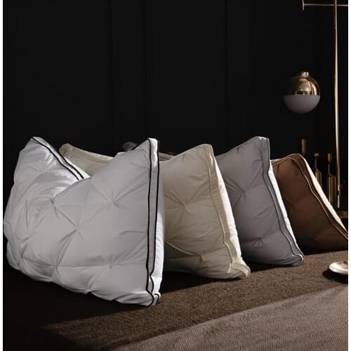 Soft Pillows White Goose Down Feather Pillows for Sleeping Neck Protection Bed Pillows with 100% Cotton Cover with Natural