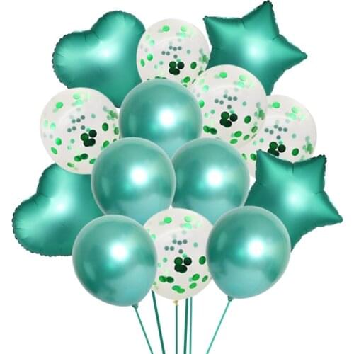 14pcs 18 inch Star Love Foil 12 inch Metal Sequin Latex Balloon Set Birthday Wedding Party Decor Balloon Package Home Decor