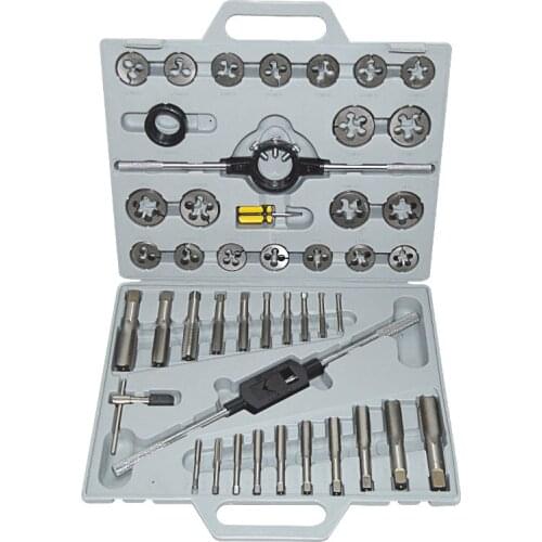 Taps and Die Set Sets 45 pc/set 1/4"-1" Tap and Die Set Inch Hand Screw Taps Alloy Steel Thread Cutting Tool With Case