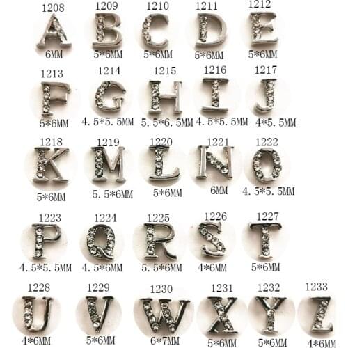 10pcs/pack Alloy Nail Art light black english letter alphabet with rhinestone Metal Accessorie for Phototherapy Nail Sticker DIY