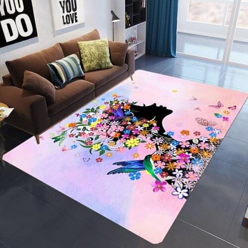 Floor Carpets African Woman Printing Large Area Rug American Style Modern Carpet Fluffy Deco Adult Room Living Room Mat