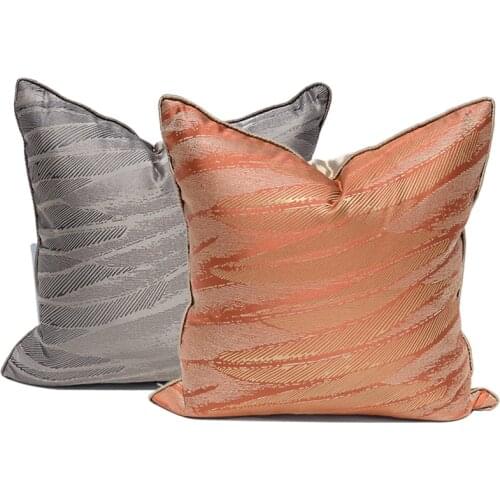 DUNXDECO Cushion Cover Square Pillow Case Modern Luxury Artistic Simple Feather Jacquard Cushion Sofa Chair Coussin Room Decor