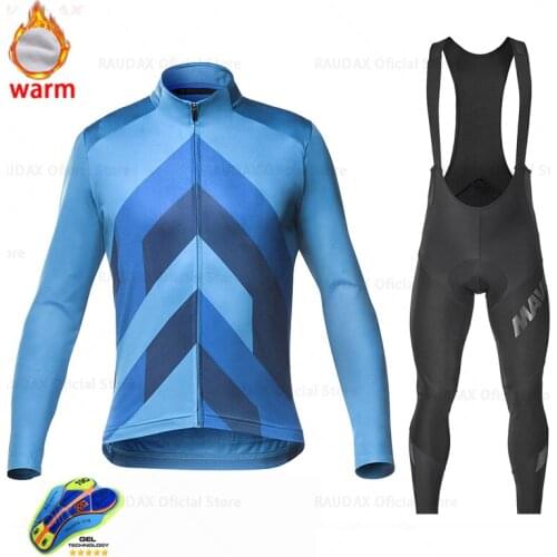 2021 New winter sports team warm cardigan bicycle Sweatshirt set bike jersey set maillot ciclismo mountain bike bodysuit