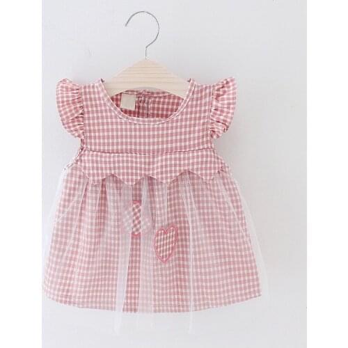 2019 New Baby Girls Dress love heart cotton dresses Newborn baby dress BABY Girl Princess Infant Summer Patchwork Voile Clothing