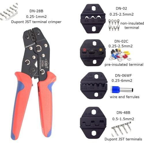 Crimping Pliers Clamp Tools Cap/coaxial Cable Terminals Kit DuPont Terminals Crimp Pliers And Interchangeable Dies Wire Crimper