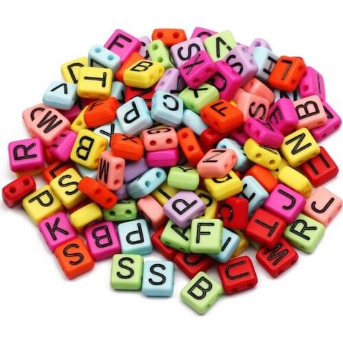 8x9mm 50/100/200pcs Flat Square Acrylic Letters Beads Loose Alphabet Beads Supplies For Jewelry Making Diy Handmade Accessories