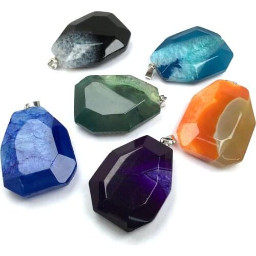Natural Stone agates Pendant irregular shape Exquisite Pendants charms for Jewelry making DIY Necklaces Accessories 30x45mm