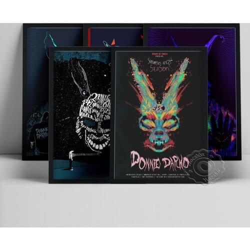 Donnie Darko Poster, Frank Horror Movie Wall Picture, Haunted House Pub Club Wall Stickers, Film Fans Virtual Character Wall Art