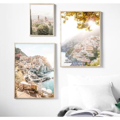 Positano Beach Amalfi Coast Rome Tuscany Fruit Posters And Prints Nordic Art Canvas Painting Wall Pictures For Living Room Decor