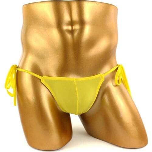 Sexy Mens Swim Briefs Bikini Bottoms Panties Low Rise Male Bandage Ice Silk Swimwear Sunbath Swimming Pool Beachwear Plus Size