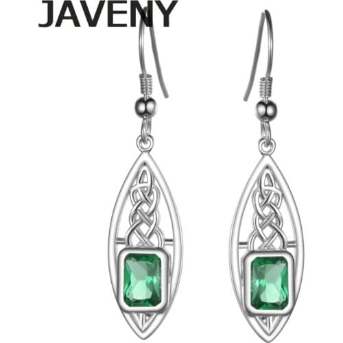 925 Sterling Silver Emerald Cubic Zirconia Irish Celtics Knot Wedding Bridal Earring for Women Gifts 6pcs Lots Wholesale