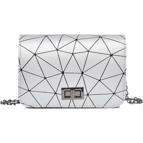 Bag Women 2020 Autumn New Korean Geometric Crack Printing Wild Shoulder Bag Chain Messenger Square Bag