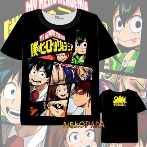 Japanese Summer T-Shirt My Hero Academy Cool Double-side Print Anime Men Women Casual Short Sleeve Shirt Tee Tops
