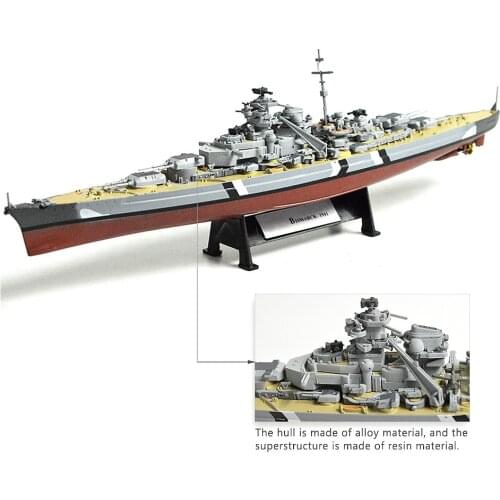 1:1000 World War II Ship Model Battleship Model Ship Bismarck USS Missouri HMS Hood Alloy Finished Handcraft Collection