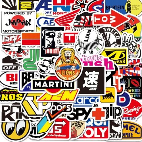 10/50/100pcs Cool Brand Logo Stickers Waterproof Skateboard Car Guitar Motorcycle Luggage Suitcase Graffiti DIY Sticker Kid Toy