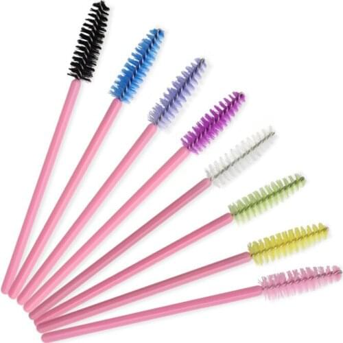 100 Pcs Disposable Eyelash Brushes Eye Lash Makeup Brush portable eyelash Mascara Wands brushes Eyelash Extension Makeup tools