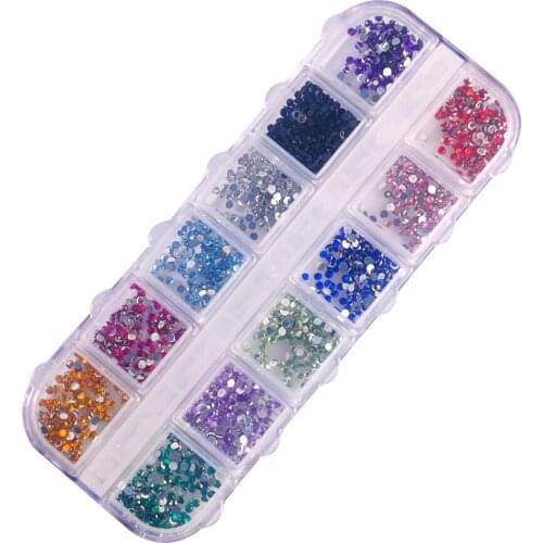 12 Colors DIY Glitter Flat Beads Tip Decoration Ozdoby Do Paznokci Nail Charm Ongles Nail Art Rhinestones Crystal Sequins 3D