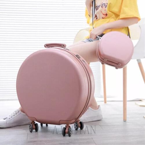 20inch carry on travel suitcase set cabin rolling luggage bag Trolley suitcase case Women girls kids rounded Luggage set wheels