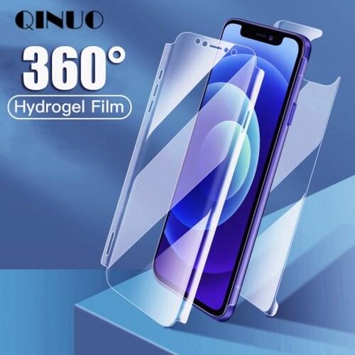 360 Hydrogel Tempered Film For iPhone 11 12 Pro Max X XR XS Max HD Screen Protector For 12 Mini 7 8 Plus Soft Full Cover Glass