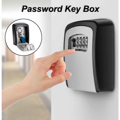 4 Digit Wall-mounted Curved Key Card Password Box Master key box Password lock Decorated Cipher Key Box