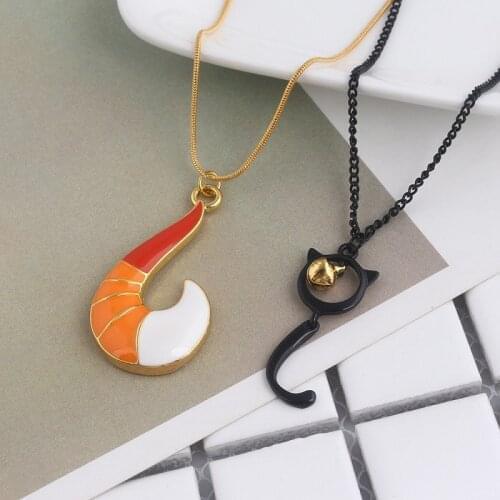 Fox Tail and Black Cat Tail Pendant Necklace for Women Exquisite Creative Fashion Glamour Party Jewelry Accessories Necklace