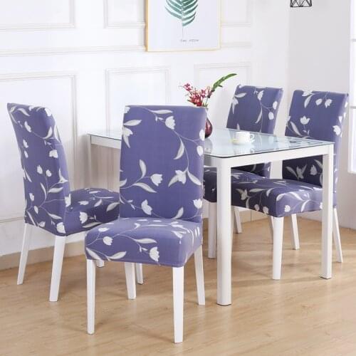 Dining Chair Cover Spandex Elastic Pastoral Print Modern Slipcovers Furniture Cover Kitchen Wedding housse de chaise 1/2/4/6PCS