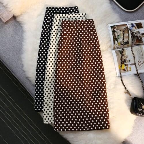Dots Long Korean Fashion Style Summer Skirts For Vintage Kawaii WomenS 2021 Clothes High-Waisted Skirt Harajuku