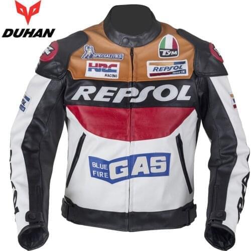 DUHAN chaqueta deportiva de moto GP moto rcycle REPSOL de chaqueta de cuero de VS02 orange azul, M, L, XL, XXL, 3XL buen cuero p
