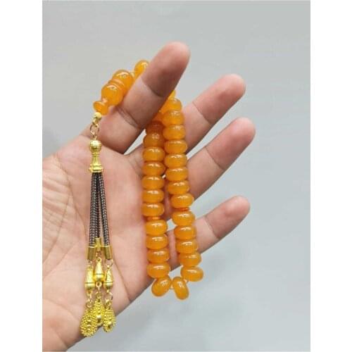 Islamic Tasbih Muslim Rosary Beads 33 Prayer Rosary For Men Bracelet For Men Accessory amber oltu amber stone Handmade Turkey