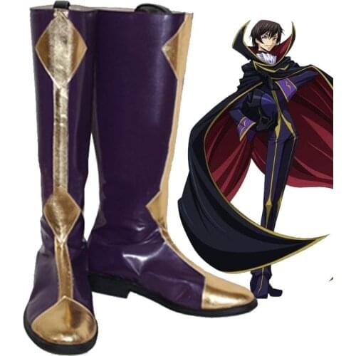 Code Geass Zero Lelouch Cosplay Shoes Boots Custom Made Any Size