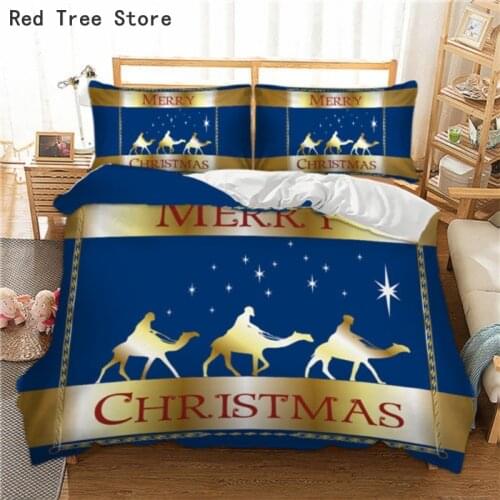 New Year Christmas Bedding Set 3D Santa Claus Luxury Duvet Cover Single Double King Size Quilt Cover 2/3pcs Cartoon Home Textile