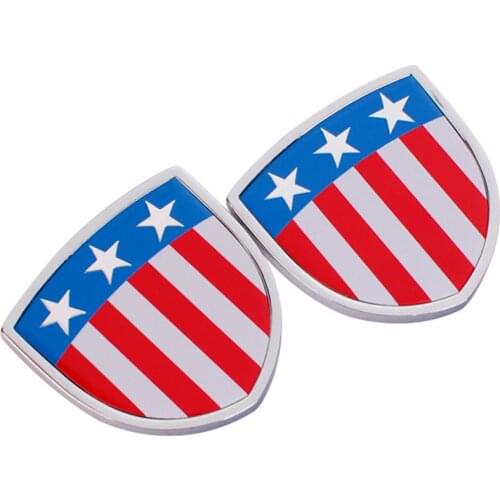 2pcs USA American Flag Car Trunk Fender Emblems Badge Motorcycle Decal Sticker