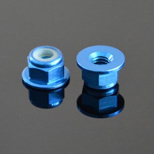M2 M3 M4 M5 M6 6061 Aluminum alloy nut nylon self-locking flange nuts screw cap "Royal Blue" color