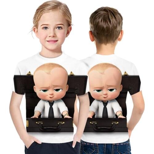 Boss Baby 3D Fashion T-Shirt Printing Film Cute Childrens Top 2021 Summer New Cheap Wholesale Street Style Short Sleeve