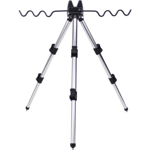 NEW Portable foldable triangular Alloy Telescopic Groove Fishing Rods Holder Collapsible Tripod Stand Sea Fishing Pole Bracket