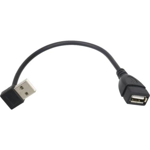 New 90 Degree USB 2.0 Male to USB Female Cable Black 20CM 18Apr20 Hot