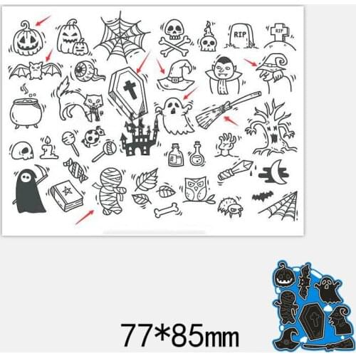 New Halloween carnival Cutting Dies Stencil DIY Scrapbooking Photo Album Embossing Decorative Paper Card Craft 77*85mm