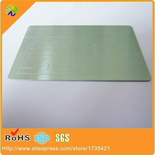 China wholesale custom engraved metal brushed stainless steel,brass,aluminum business card