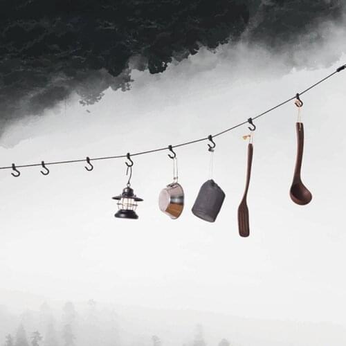 Outdoor camping camp 4.3 meters with hook hanging rope camping reflective nylon polyester clothesline