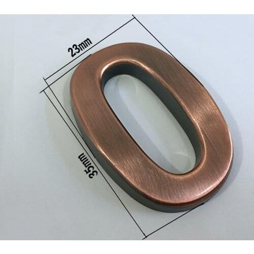 Plastic Golden number Door Address 3D Digits Numeral Plate Plaque Sign Sticker With Self-adhesiv for gate room waterproof,3.5cm