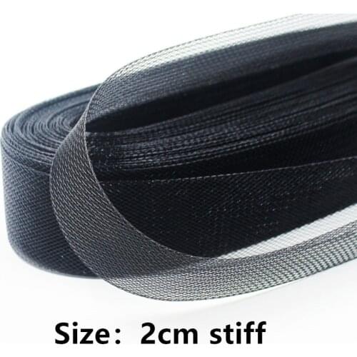 0.8'' 2cm Flat Plain Hard Stiff Rigid Crins Horsehair Braid For Making Dress And Hat Black White 100yard/Lot