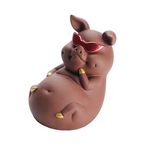 Purple Sand Cute Small Pig Tea Pet Ornaments Boutique Tea Play Ceramic Creative Kung Fu Tea Tray Accessories Decoration Teaware