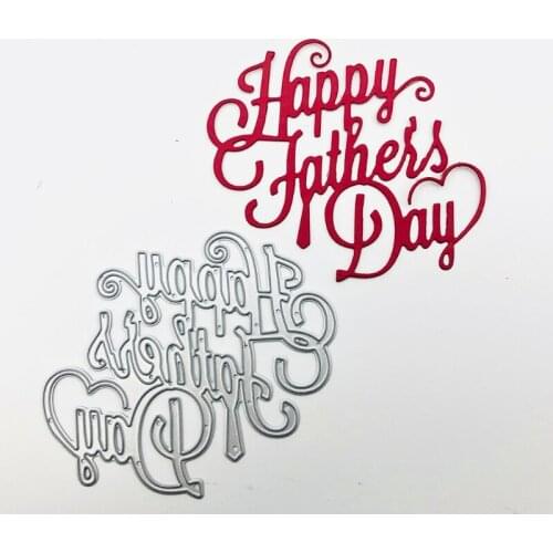 M68E Happy Fathers Day Metal Cutting Dies Stencil Scrapbooking DIY Album Stamp Paper