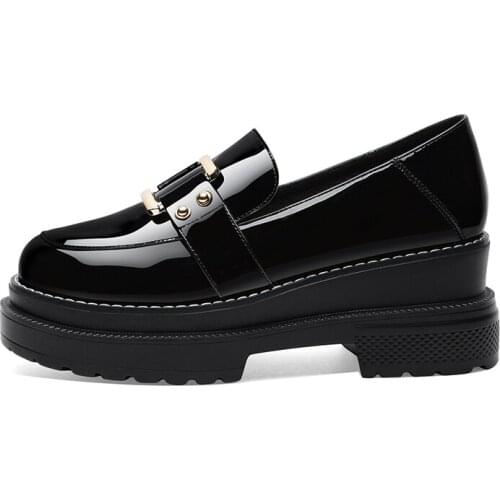 Round Toe Thick Heel Single Shoes Set Foot Solid Color Shoes Women Waterproof Platform Women Shoes