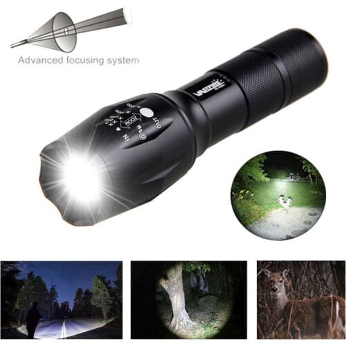Waterproof 5000LM Hunting Rifle Torch Tactical Flashlight White XM-L T6 LED Torch by 18650 or 3xAAA NO Battery