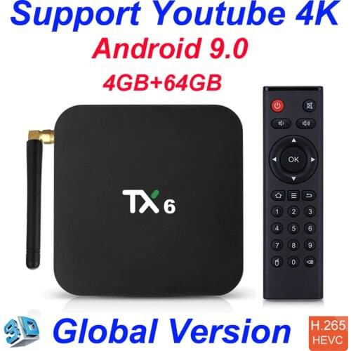 TX6 Allwinner H6 4GB 32GB 4GB 64GB Android 9.0 tv box Support 4K Double WiFi Youtube Smart TV Box PK Tanix TX6 X96mini