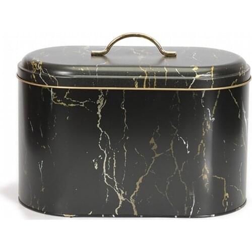 Bread Storage Box Food Container Kitchen Organizer Practical Metal Fruit Snack Box For Home Cuisine Decor Marble Design