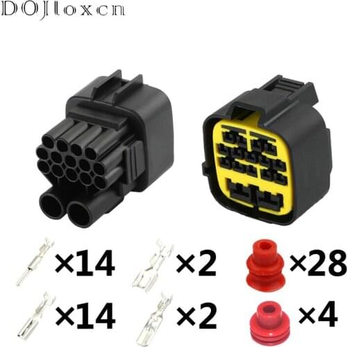 1/5/10/20 Sets DJ7161-2.3-6.3-11/21 16 Pin Composite Hole Black Connector Automobile Waterproof Male And Female Wiring Plug