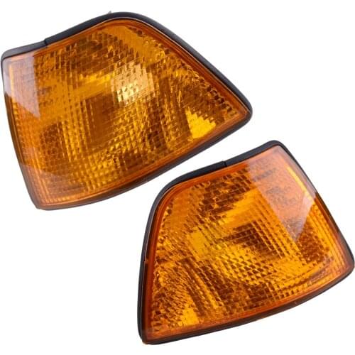 1 Pair 63138353280 63138353279 Yellow Turn Light Housing Corner Len Signal Parking Lamp Shell Fit for BMW E36 318i 320i M3 4DOOR